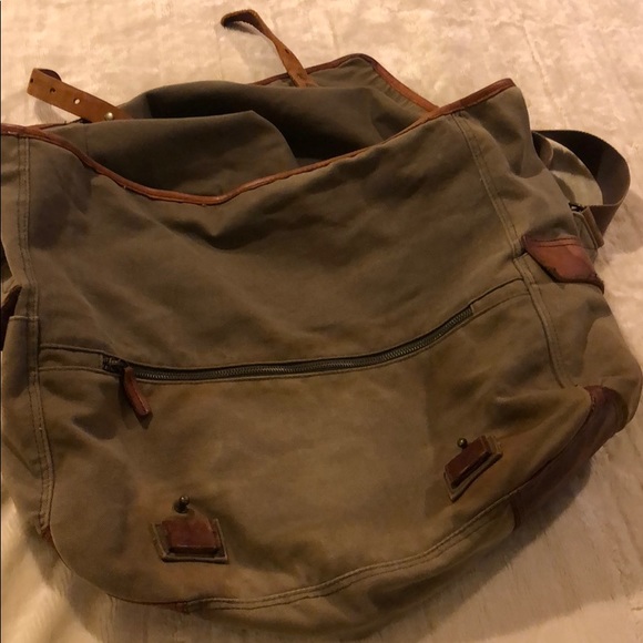 J Crew messenger canvas bag w leather details - Picture 5 of 14